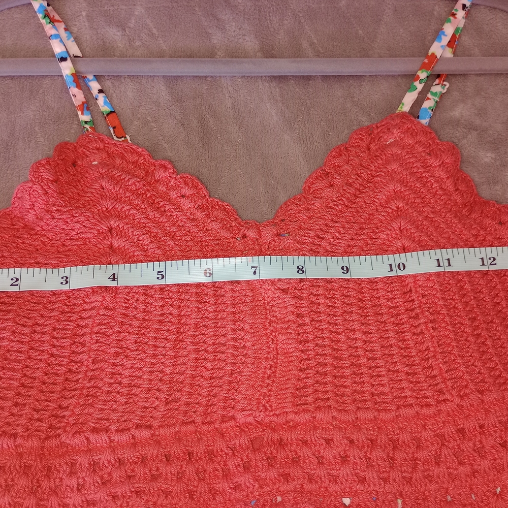 BOG Collective Coral Crochet Top with Multicolor Pattern - Picture 8 of 8